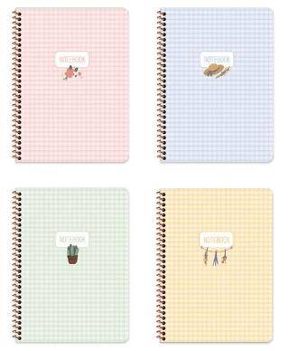 Keskin Color 410822 16,5x22,5 120 Yp. Kareli Spiralli Sert Kapak Defter - Pötikare - 1