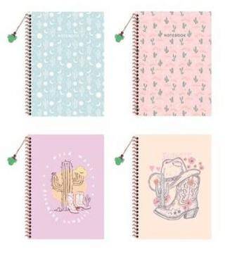 Keskin Color 410851 16,5x22,5 100 Yaprak Çizgili Spiralli Sert Kapak Defter Charmlı Kaktüs - 1