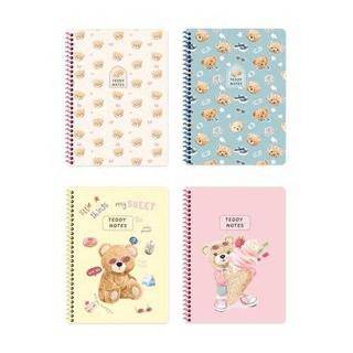 Keskin Color 410871 16,5x22,5 100 Yaprak Çizgili Spiralli Sert Kapak Defter Ayıcık - 1