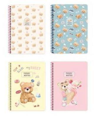 Keskin Color 410872 16,5x22,5 100 Yaprak Kareli Spiralli Sert Kapak Defter Ayıcık - 1