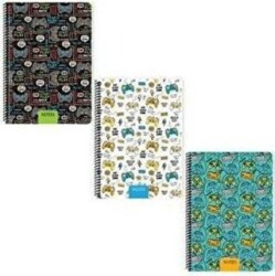 Keskin Color A4 100 Yp. Çizgili PP Kapak Spiralli Gaming Defter - Keskin Color