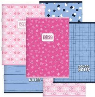 Keskin Color A4 60 Yaprak Kareli PP Kapak Dikişli Pembe-Mavi Defter - 1