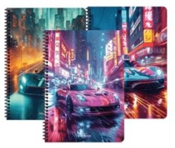 Keskin Color A4 80 Yaprak Çizgili Karton Kapak Spiralli Defter Arabalar - Keskin Color