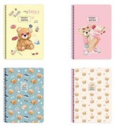 Keskin Color A4 80 Yaprak Çizgili Karton Kapak Spiralli Defter Ayıcık - Keskin Color