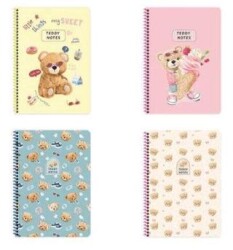 Keskin Color A4 80 Yaprak Kareli Karton Kapak Spiralli Defter Ayıcık - Keskin Color