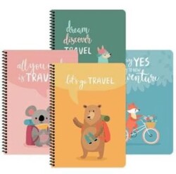 Keskin Color A4 80 Yaprak Kareli Karton Kapak Spiralli Gezginler Defter - Keskin Color