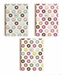 Keskin Color A4 80 Yp. Çizgili PP Kapak Spiralli Donuts Defter - Keskin Color