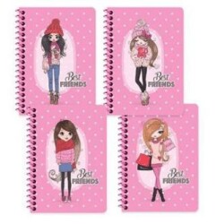 Keskin Color A6 80 Yaprak Çizgili Spiralli Bloknot Best Friends - Keskin Color
