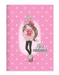 Keskin Color Best Friends Defter Kareli Karton Kapak Spiralli 80 Yaprak 16.5x22.5 Cm - Keskin Color