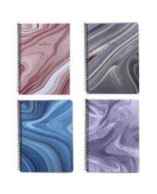 Keskin Color Classic Marble Defter Kareli Karton Kapak Spiralli 80 Yaprak 16.5x22.5 Cm - 1