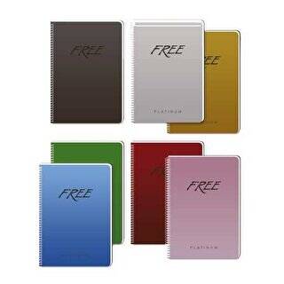 Keskin Color Free Platinum Defter Çizgili Spiralli Plastik Kapak A4 120 Yaprak - 1