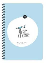 Keskin Color Hisli Şeyler A4 80Yaprak Kareli Spiralli Stickerli Defter - Gözüm Yükseklerde - Keskin Color