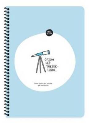 Keskin Color Hisli Şeyler A4 80Yaprak Kareli Spiralli Stickerli Defter - Gözüm Yükseklerde - 1