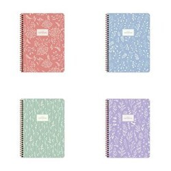 Keskin Color Pastel Flora Defter Kareil Karton Kapak Spiralli A4 80 Yaprak - 1