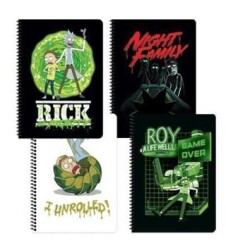 Keskin Color Rick and Morty A4 80 Yaprak Kar Spiralli Karton Kapak Defter - Keskin Color