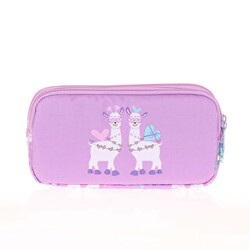 Kids and Love 3 Bölmeli Kalem Çantası Ayna-Taş Lama L8093 - Kaukko