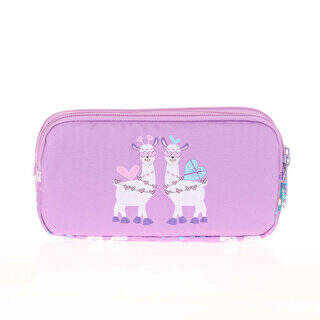 Kids and Love 3 Bölmeli Kalem Çantası Ayna-Taş Lama L8093 - 1