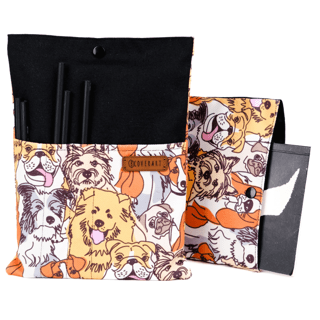 Kitap Kılıfı Çıtçıtlı Kese Su Geçirmez - Portre Köpekler - 1