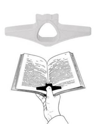 Kitap Okuma Yüzüğü Kedi Modelli - Beyaz - 1