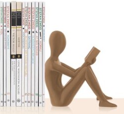 Kitap Tutucu Dekoratif Kitap Desteği Kitap Okuyan İnsan Figürü Biblo-GOLD - Bcoverart