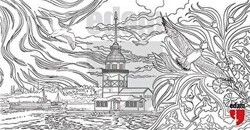 Kız Kulesi Boyama Föyü - 20’li Paketler Halinde - EDAM