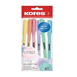 Kores K0R-M Pastel 6lı Tükenmez Kalem Seti 37066 - Kores