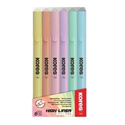 Kores Pastel Fosforlu Kalem 6 Renk 36246 - Kores
