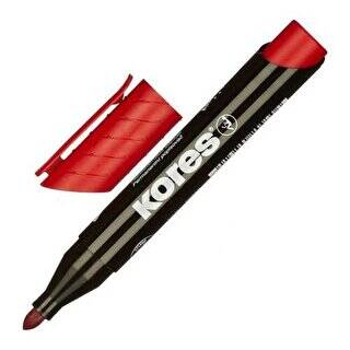 Kores Permanent Markör Yuvarlak Uçlu Kırmızı - 1