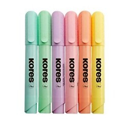 Kores Plus Pastel Fosforlu Kalem 6 Renk 36060 - Kores