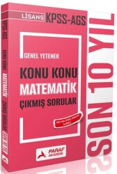 KPSS AGS Genel Yetenek Konu Konu Matematik Çıkmış Sorular Son 10 Yıl - Paraf Akademi