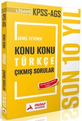 KPSS AGS Genel Yetenek Konu Konu Türkçe Çıkmış Sorular Son 10 Yıl - Paraf Akademi