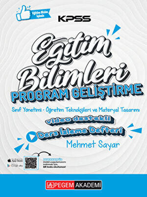 Pegem Akademi Yayıncılık KPSS Eğitim Bilimleri Program Geliştirme Ders İzleme Defteri - 1