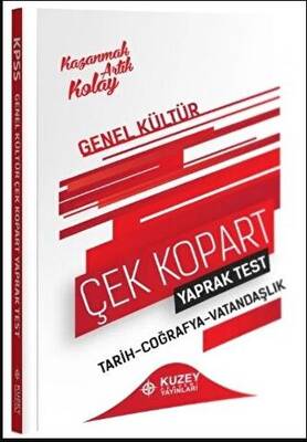 Kuzey Akademi Yayınları KPSS Genel Kültür Yaprak Test Çek Kopart - 1