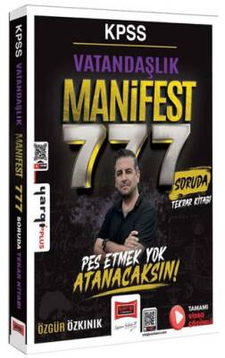 KPSS Vatandaşlık Manifest Serisi 777 Soruda Tamamı Video Çözümlü Tekrar Kitabı - 1