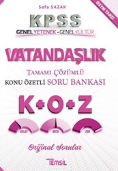 Temsil Kitap KPSS Vatandaşlık Tamamı Çözümlü Konu Özetli Soru Bankası - 1