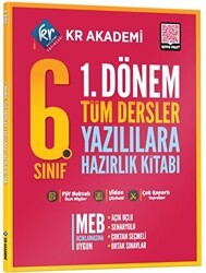 6. Sınıf 1. Dönem Tüm Dersler Yazılılara Hazırlık Kitabı - KR Akademi Yayınları