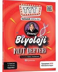 Yağmur Hoca ile TYT Biyosentez Biyoloji Not Defteri Tamamı El Yazılı - KR Akademi Yayınları