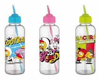 Kral Şakir Desenli Pipetli Cam Matara 450cc - 1