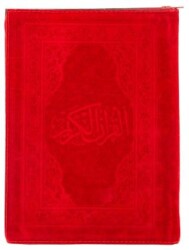 Küçük Boy Kadife Kılıflı Kur`an-ı Kerim Kırmızı Renk - Envar Neşriyat