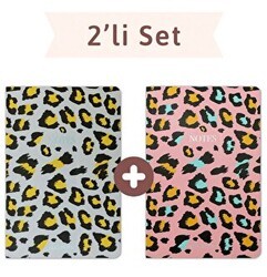 Leopar Çizgili Twins 2 Defter Takım - Elaspaper