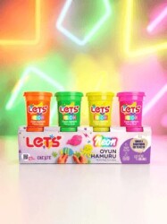 Let`s 4 Renk Neon Oyun Hamuru 440g - Lets