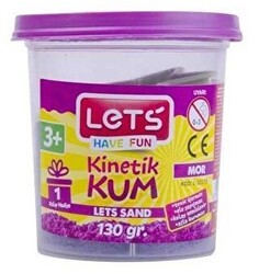Lets Kinetik Kum 130 Gr. Mor Plastik Kutu - Lets