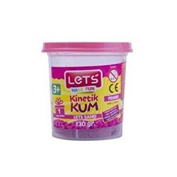 Lets Kinetik Kum 130 Gr Pembe Plastik Kutu L10174 - Lets
