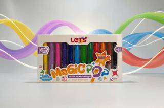 Let’s Magicpop Süper Yıkanabilir Mum Boya 12 Renk - 1