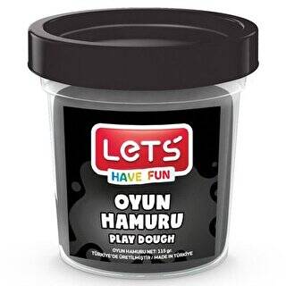 LETS Tek Renk Oyun Hamuru Siyah 110 g - 1
