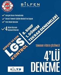LGS 8. Sınıf 1. Dönem 4`lü Tekrar Denemeleri - Bilfen Yayıncılık