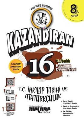 Ankara Yayıncılık LGS Kazandıran 16 Haftalık T.C İnkılap Tarihi ve Atatürk Kazanım Denemeleri - 1