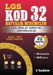 LGS T.C. İnkılap Tarihi ve Atatürkçülük Kod 32 Haftalık Denemeler - Tudem Yayınları - Bayilik