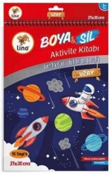 Lino Boya Sil Aktivite Boyama Kitabı Uzay A4 Ebat Silinebilir - LİNO