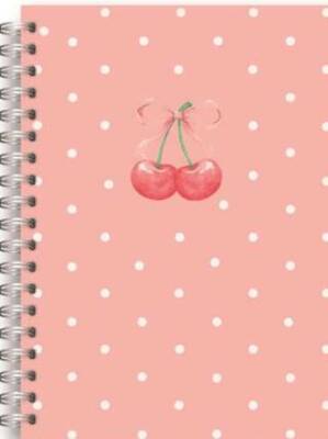 Liz 17X24 Spiralli Sert Kapak 120 Yaprak Kareli Defter Noktalı Kiraz - 1